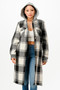 Hooded Plaid Coat