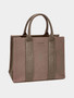 David Jones Canvas Tote Handbag with Contrast Leather Handles