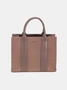 David Jones Canvas Tote Handbag with Contrast Leather Handles