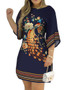 Women Spring Summer Printed Half Sleeve Dress