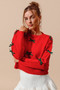 SO ME Ribbon Bow Applique Sweater