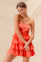 SO ME Strapless Ruffle Layered Game Day Cheer Up Dress