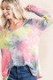 BiBi Tie Dye Print Low Gauge Knit Top