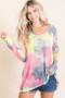 BiBi Tie Dye Print Low Gauge Knit Top
