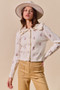 SO ME Collared Floral Embroidered Button Down Sweater Cardigan