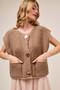 SO ME Big Metal Button Front Sweater Vest