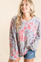 BiBi Tie Dye Print Terry Pull Over