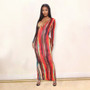 Women'S Colorful Print Sexy Long Dress Formal Party Dress