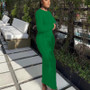 Women'S Sprint Fashion Solid Color Backless Knitted Long Sleeve Dress