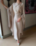 Women's Fall Winter Chic Loose Sexy Plunging High Waist Robe Gown Dress