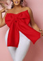 women Tops Women's Sexy Bow Wrap Chest African Strapless Blouse