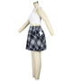 Fashion camisole sexy slit skirt two-piece cotton plaid suit