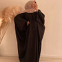 Muslim Ladies Solid Color Bat Sleeves Dubai Plus Size Abaya Dress