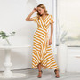 Plus Size Women Summer Stripe Irregular Dress