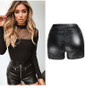 WomenHigh Rise Stretch Slim Pu-Leather Shorts