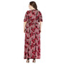 Plus Size Women V-Neck Printed Maxi Dress