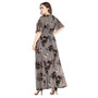 Plus Size Women V-Neck Printed Maxi Dress