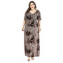 Plus Size Women V-Neck Printed Maxi Dress