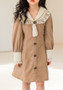 Girl Spring Lace Turndown Collar Long Sleeve Dress