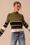 SO ME Multi Color Striped Mock Neck Sweater