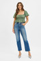 RISEN Tummy Control High Rise Crop Straight Jeans