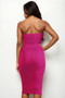 Strapless Tube Bodycon Midi Dress