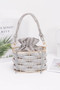 Rhinestone Braided Metal Bucket Bag