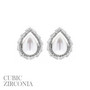 Cz Bezeled Drop-Shaped Pearl Earrings