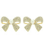 Jeweled Short Tail Bow Ribbon Earrings​