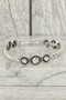 Western Crystal Bezel Ribbed Stretch Bracelet
