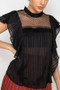 Short Sleeve Ruffle Shadow Top​