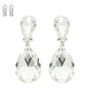 Teardrop-Cut Crystal Clip On Earrings