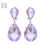 Teardrop-Cut Crystal Clip On Earrings