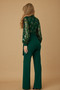 Flower Vein Sequin Print Jumpsuit​​​​