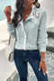 Colorblock Guipure Lace Insert Button Front Shirt