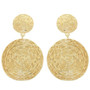 Textured Finish Disc Post Earrings