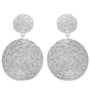 Textured Finish Disc Post Earrings