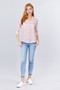 3/4 Roll Up Sleeve Pocket W/Zipper Detail Woven Blouse​​