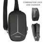 Sling Bag With Usb Charging Port & Password Lock