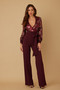 Flower Vein Sequin Print Jumpsuit​​​