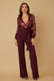 Flower Vein Sequin Print Jumpsuit​​​