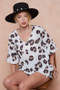 BiBi Leopard Printed V Neck Woven Top with Ruffled