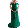 Pregnant Women Sexy Off Shoulder Slit Maxi Party Dress