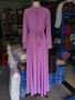 Fashion Double Chiffon Robe Patchwork Button Long Dress (without headscarves)