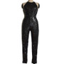 Women's Round Neck Low Back Halter Neck Sleeveless Bodycon Sequin Jumpsuit