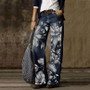 Vintage Fashion Casual Straight Wide Leg Ladies Denim Pants