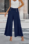 Elastic High Waist Wide Leg Long Palazzo Pants
