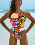 Women Art Print One-piece Swimwear