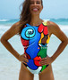 Women Art Print One-piece Swimwear