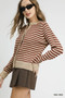 Umgee Striped Button-Up Knit Cardigan